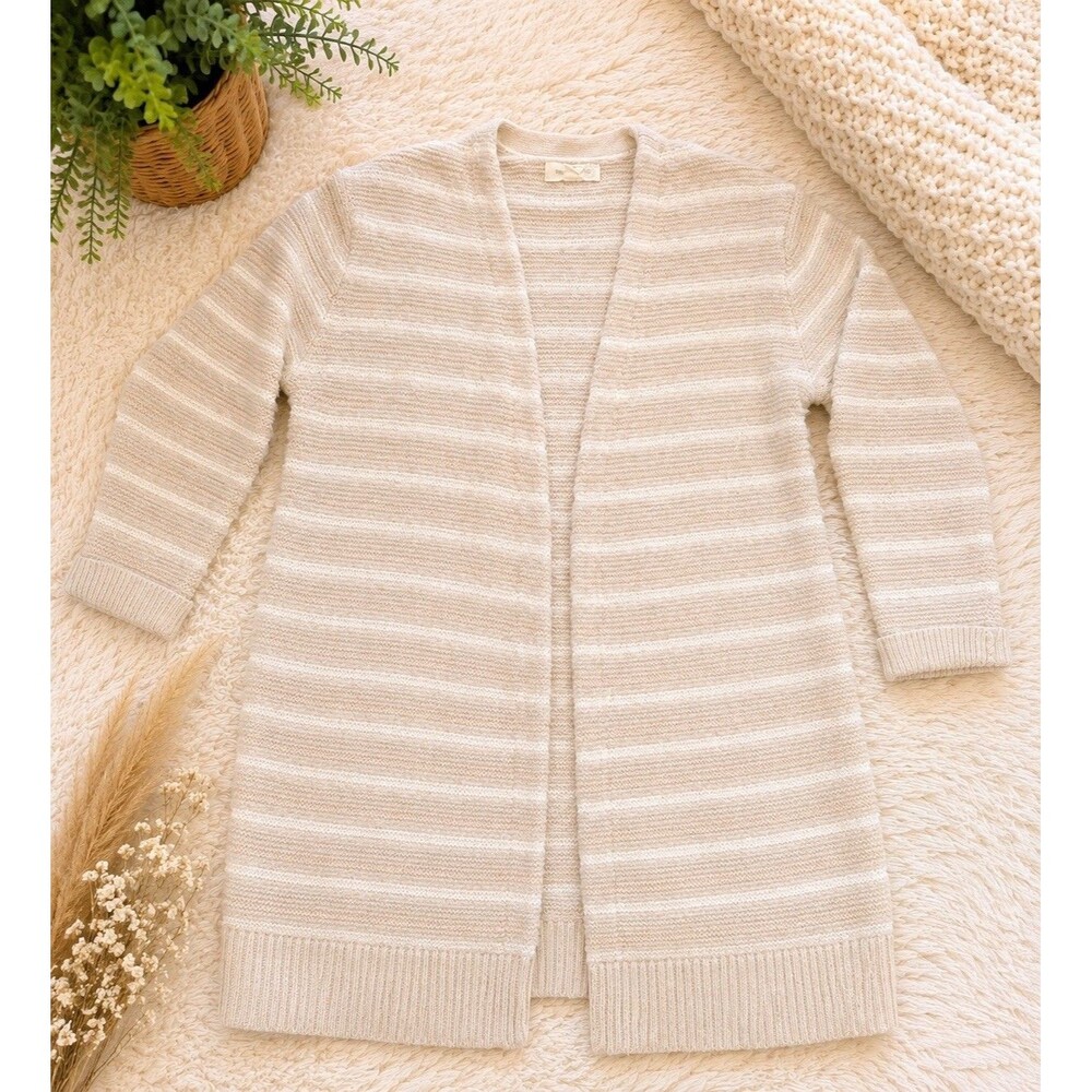 Treasure & Bond Sweater cardigan Womens small Ribbed Knit Chunky Cuffed cream